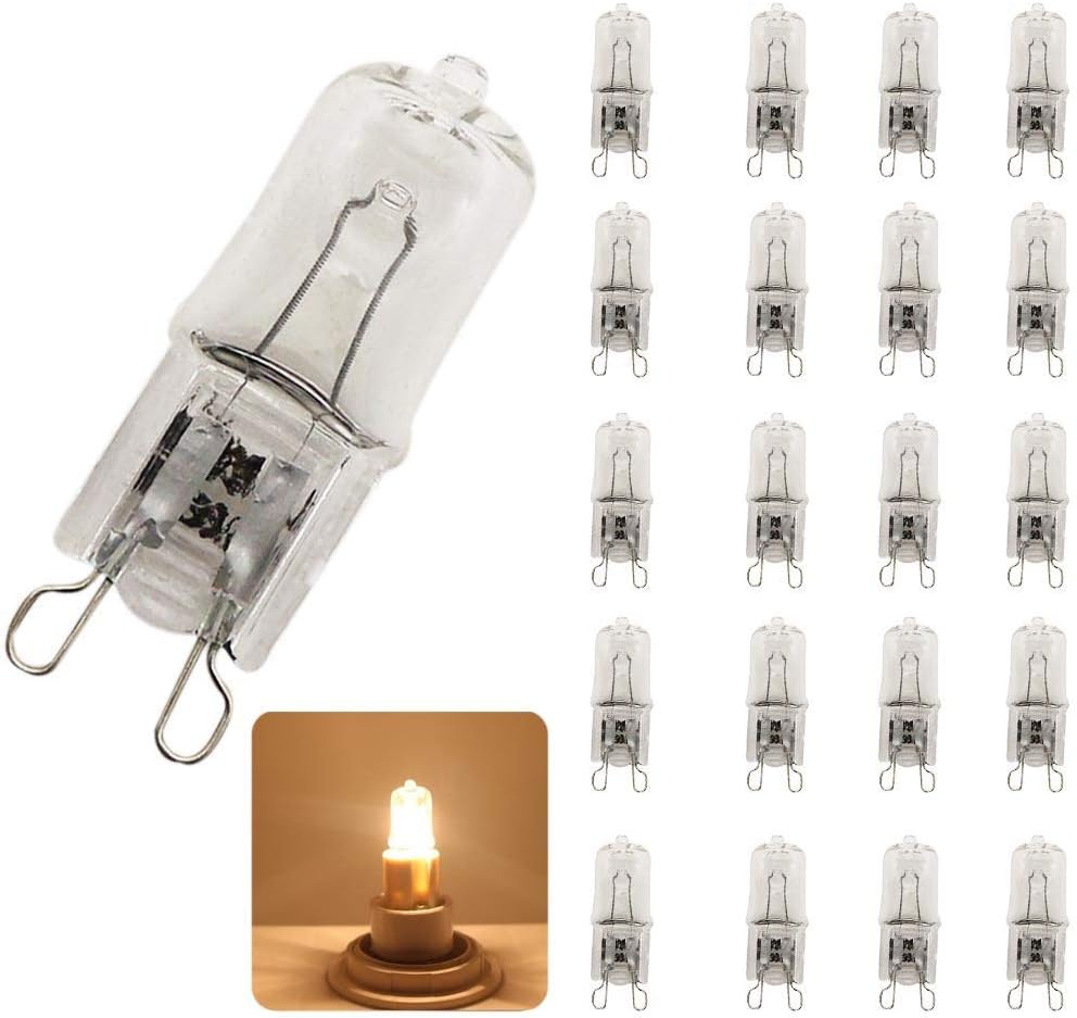 Xucus 20x Quality 25W 40W 60W G9 2800-3000K Halogen Lamp Bulb 220V Capsule Clear Warm White Lights 220-230V - (Emitting Color: Warm White, Wattage: 60w)