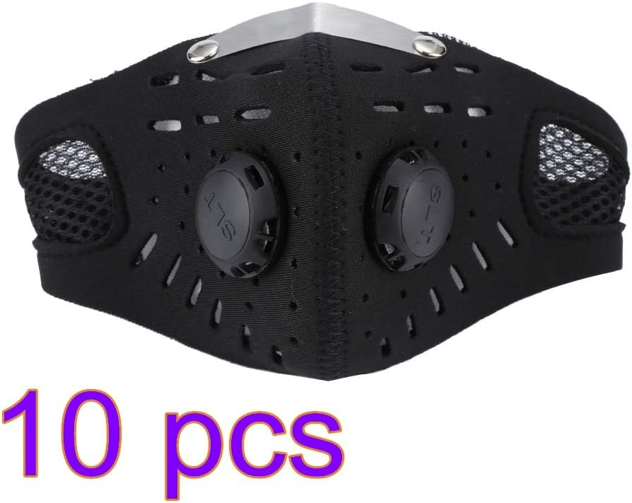 qiaoW New 10PCS Masks, Sports Masks, Warm Windproof Masks, Mouth Nose Protection, Activated Carbon Filter Masks Black Unisex