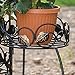 Panacea Products 3-Tiered Folding Scroll and Ivy Plant Stand Black with Brushed Bronze Leaves
