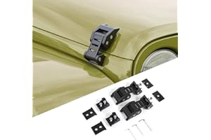 Voodonala Jeep Wrangler JK JL JT Black Stainless Steel Hood Catch Latches Clamp Lock Bonnet Latch Fastener for 2007-2024+ Exterior Accessories