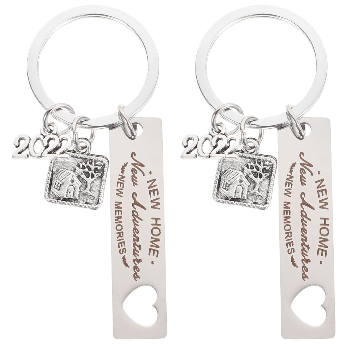 1pc New Home New Adventures Keychain 2022 Couple Keychain Memories Housewarming Homeowner House Keyring First Home Present For Husband and Wife