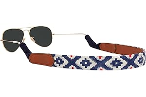 Huck Venture Leather Hand-Stitched Needlepoint Sunglass Strap Retainer