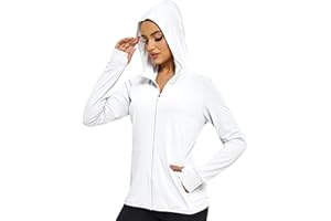 NSANGU Women's UPF 50+ Sun Protection Outdoor Lightweight Full Zip Hoodie Jacket Long Sleeve Fishing Hiking Performance Shirt