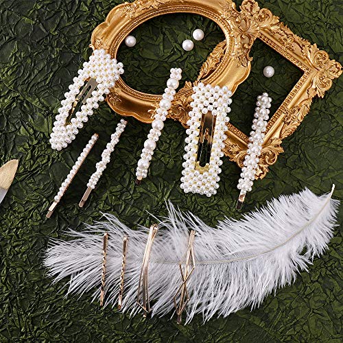 24Pcs Hair Clips - Cehomi Fashion Korean Style Pearls Hair Clips Barrettes Sweet Artificial Macaron Acrylic Resin Hairpins for Women,Ladies and Girls Headwear Styling Tools Hair Accessories