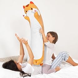 Long Cat Plush Body Pillow – Cute Brown Cat