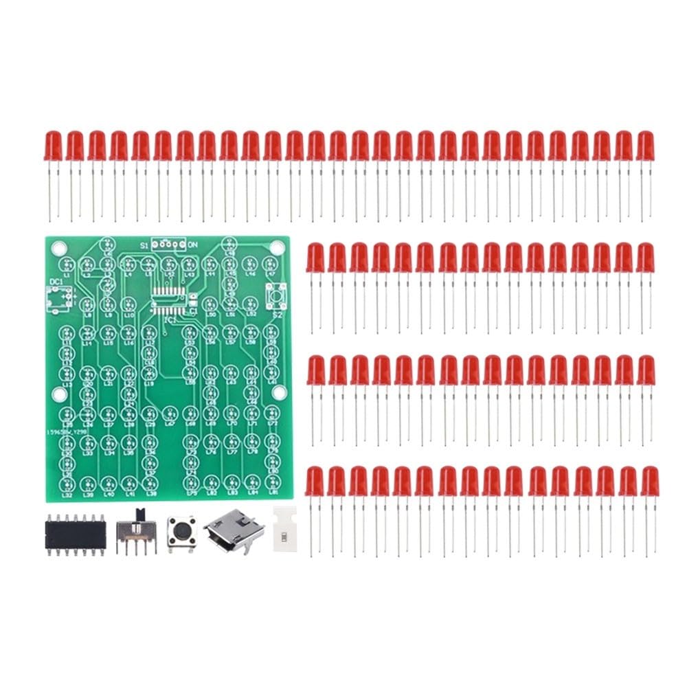 84 LED Red Double Happiness Lamp DIY Training Kit, Electronic LED Soldering Practice Board Kit for Education Beginners Learners