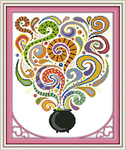 Needle Crafts Stamped Cross Stitch sets for embrodidery kits Hand made 11CT Precise Printed Halloween Magic Bottle Cross stitching wall home decro