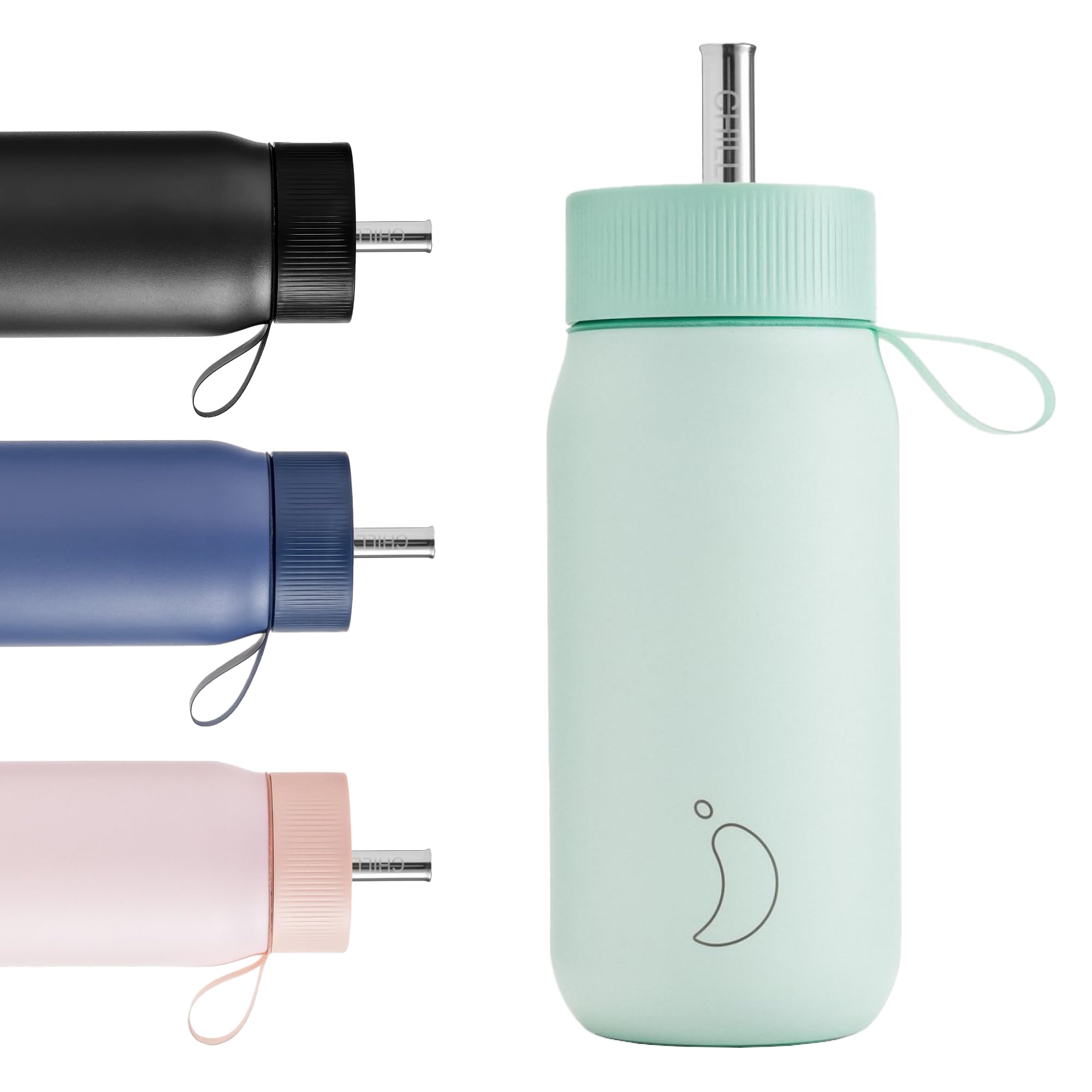 Chilly's Switch - BPA-Free Stainless Steel Switch Cup with Wide Straw for Milkshakes and Bubble Tea - Double Walled, Vacuum Insulated - Lichen Green, 750ml