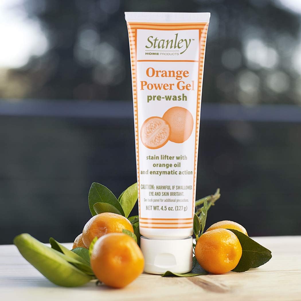 STANLEY HOME PRODUCTS Orange Power Gel Pre Wash - Pre-Laundry Stain Remover - Color Safe & Brush Free Oil, Grease, Ink & Deodorant Spot Removal for Clothes & Sheets: Home & Kitchen