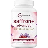 Micro Ingredients Saffron+ Advanced Supplements, 60 Veggie Capsules – 10-in-1 with Saffron Extract, High Absorption Fat-Soluble Vitamin C, Magnesium, Turmeric & KSM-66 Ashwagandha – Filler Free