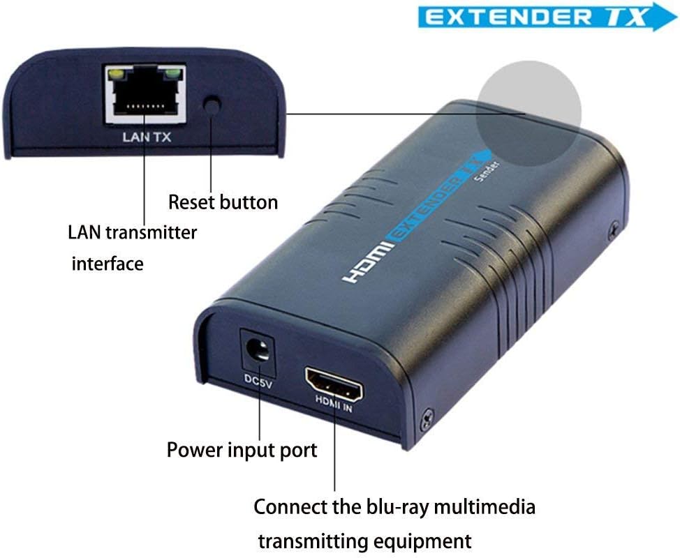 MYPIN LKV373A 1080P HDMI Extender 365ft/120M over Single Cat5 /Cat6 /Cat7 Ethernet Network and LAN Router/Switcher for HD STB,DVD,PS3 - Image 3
