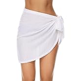Lecieldusoir Women's Sarong Coverups Short Bathing Suit Wrap Skirt Beach Wrap Swimsuit Cover Ups