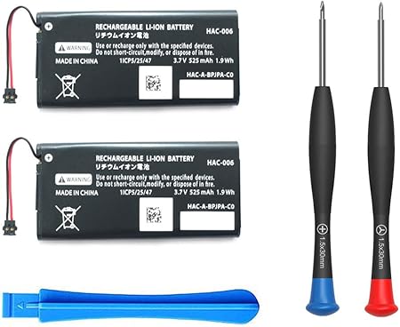Amazon Com Elecgear 2pc Replacement Battery Pack Hac 006 For Nintendo Switch Joy Con Controller Rechargeable Internal Li Ion Battery For Hac 015 Hac 016 Left Right Joy Con With Diy Repair Tool Kit Computers Accessories