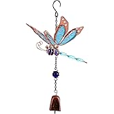 Dragonfly Wind Chimes, Garden Glass Bell Glow Wind Chimes for Home, Party, Festival Decor, Garden Decoration Indoor/Outdoor,Lifelike Dragonfly Deep Tone Style