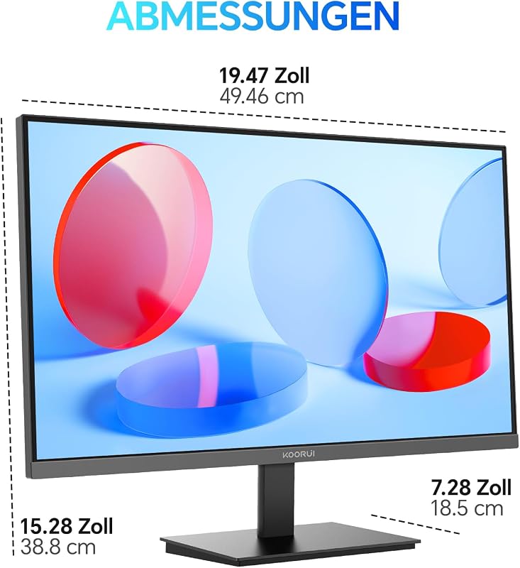 Monitor 24 Zoll, FHD 100Hz Eye Care Bildschirm E2412F