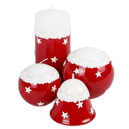 Red Christmas Candles Table Decoration Christmas Decoration Stars