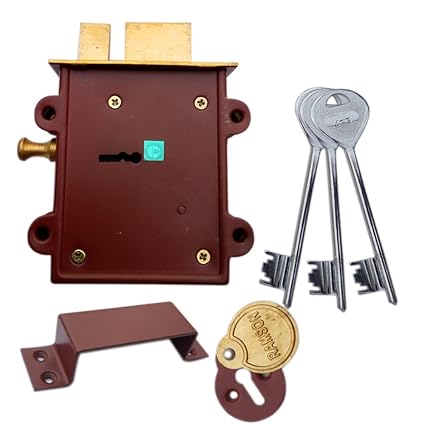 Ramson Dyna Queen 8 Levers 125 mm 3 Keys Double Chal Door Inter Lock with a Towerbolt (2 in One) Operated from Both Side of The Door.