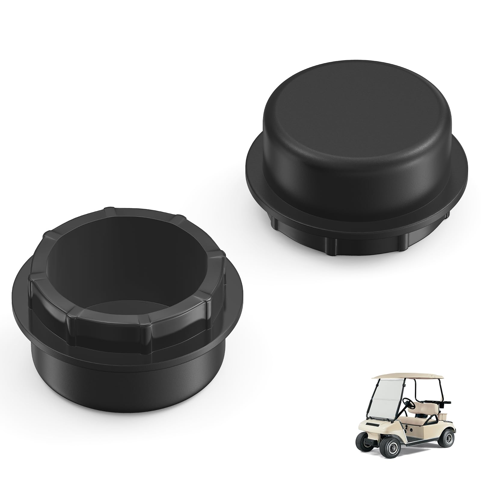 2Pcs 102353201 Front Hub Dust Cap Cover Plastic Club Car DS Precedent Golf Cart Spindle