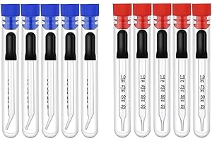 10pcs 1ml Glass Dropper with Measurements Bent & Straight Tip, Accurate Measuring Pipettes Dropper for Essential Oils, Feedin
