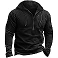 Beotyshow Mens Tactical Fleece Jackets Quarter Zip Military Jackets Winter Outdoor Stylish Warm Pullover Coat Men