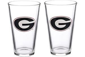 The Memory Company Officially Licensed NCAA 16 oz Pint Glasses Set of 2-16 oz Pint Glass, Licensed Team Drinkware, Stylish Gameday Glassware, Team Logo