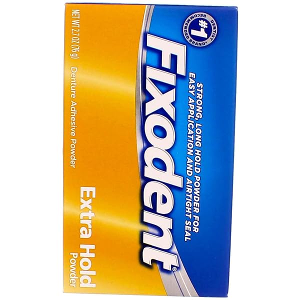 FIXODENT EXTRA HOLD DENTURE ADHESIVE POWDER, 2.7 OZ