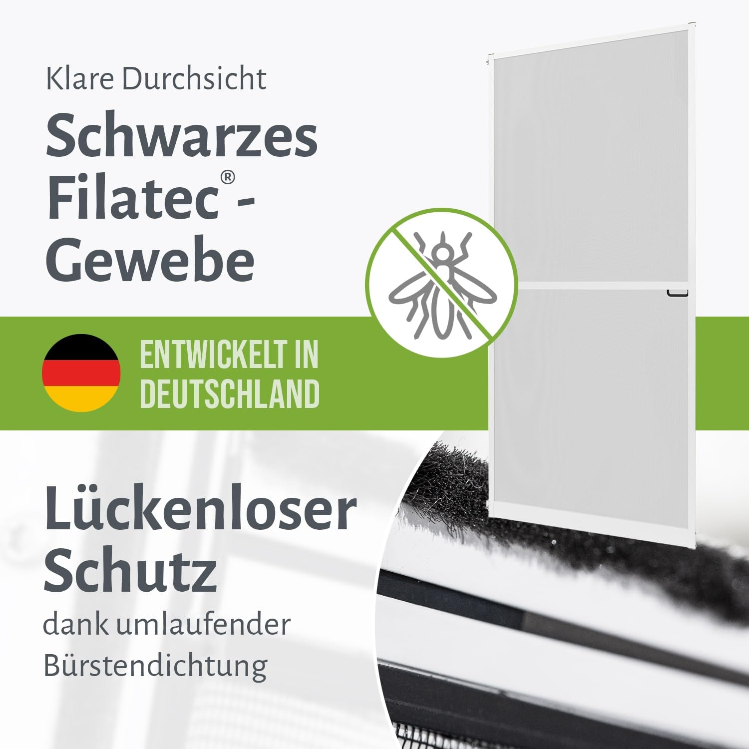 empasa Insektenschutz Fliegengitter Tür Alurahmen MASTER SLIM PLUS, individuell zuschneidbar, als Selbstbausatz, Farbe: weiß, Größe: 100 x 210 cm 3