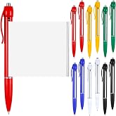 Trandraft 12 Pcs Retractable Pullout Banner Pen Bulk, 6 Colors | Ballpoint Pen with Paper Scroll Inside for Notes, Smooth Ink, Cheating-style Memo Holder for Exams Classroom Office Supply