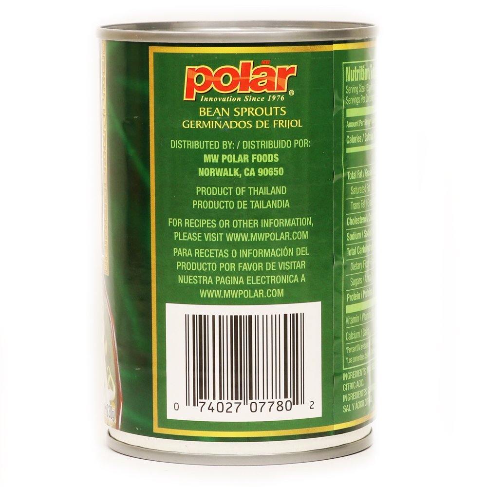 MW Polar Canned Vegetables, Bean Sprouts, 14.4-Ounce (Pack of 12) : Beans Produce : Grocery & Gourmet Food