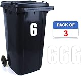 Sara Prints Pack of 3 Plain Number 6 Wheelie Bin Stickers 17 cm view 2