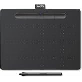 wacom Intuos CTL6100WLK0 Creative Pen Tablet Bluetooth - Medium, Black (Renewed)