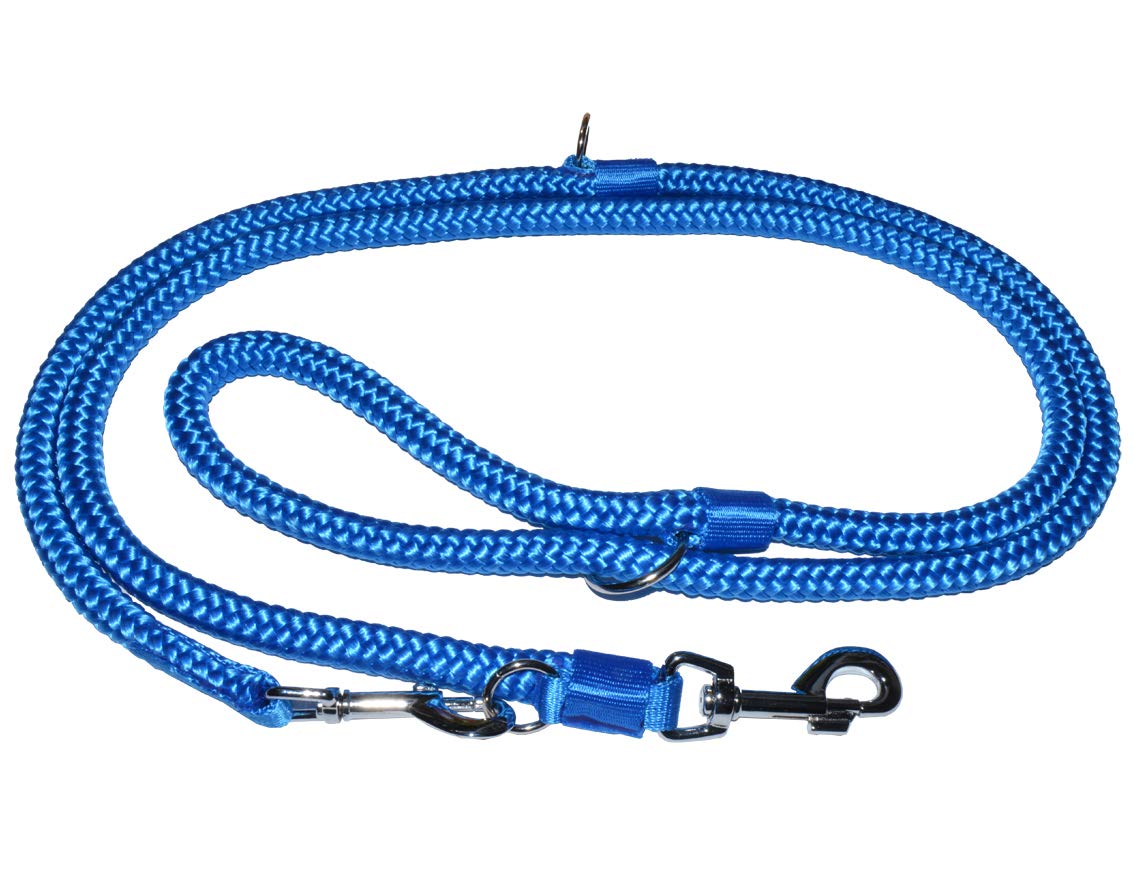 Freestyle Adjustable Strong Police Style Double Leash Dog Walker Coupler Dog Training "Rope" Lead Multi Functional Adjustable (1.4, Blue)