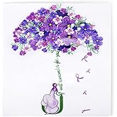 Purple Ribbon Alzheimers Awareness Sticker Forget Me Not Flower Elephant Umbrella Car Decal Alzheimer's Sticker Dementia Awareness Stickers Encouragement Gift for Alzheimer's Patient Warrior