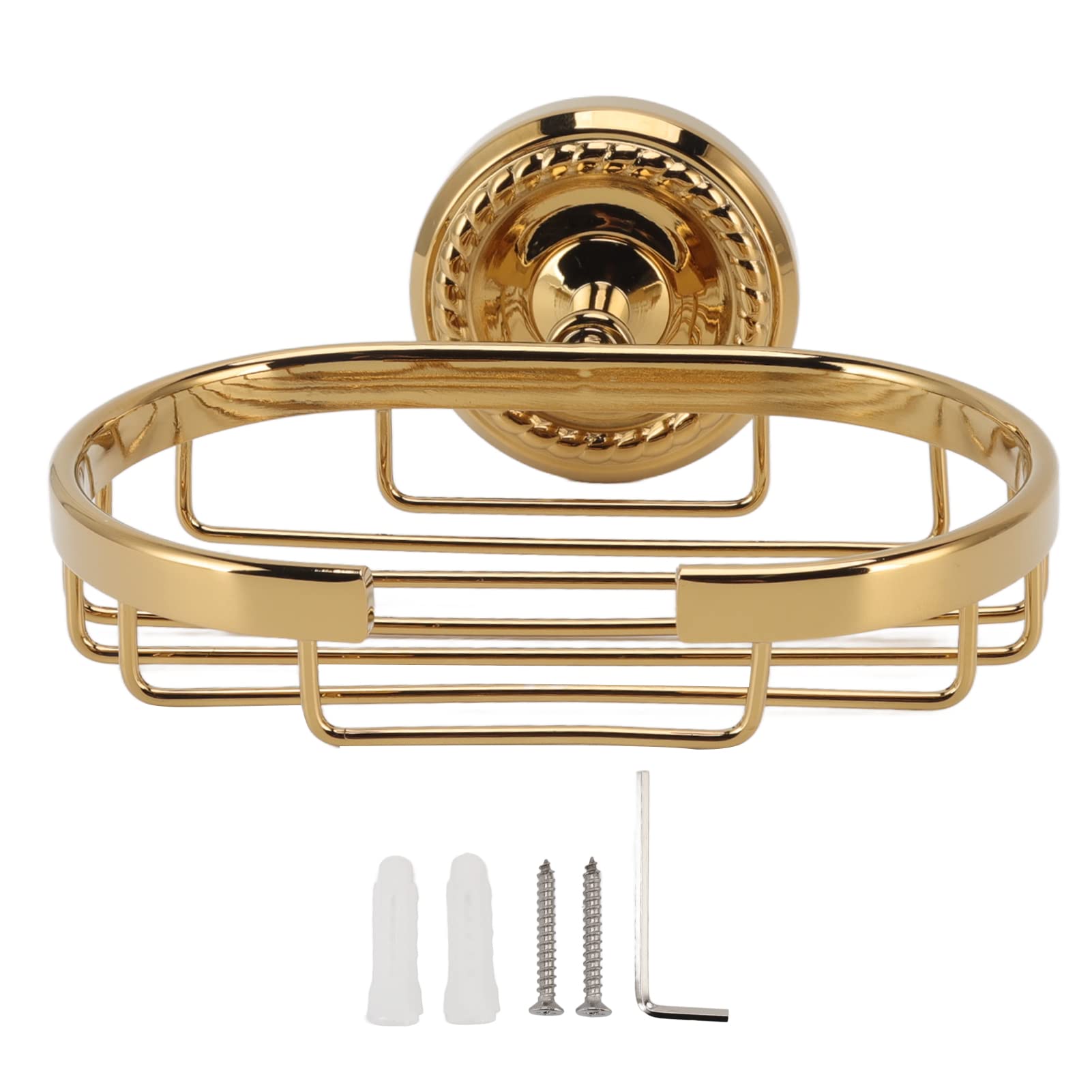 Wall Mounted Metal Soap Holder Soap Dish Sponge Holder Antique Soap Basket for Bathroom Shower Kitchen Screw Installation Gold Copper Stainless Steel