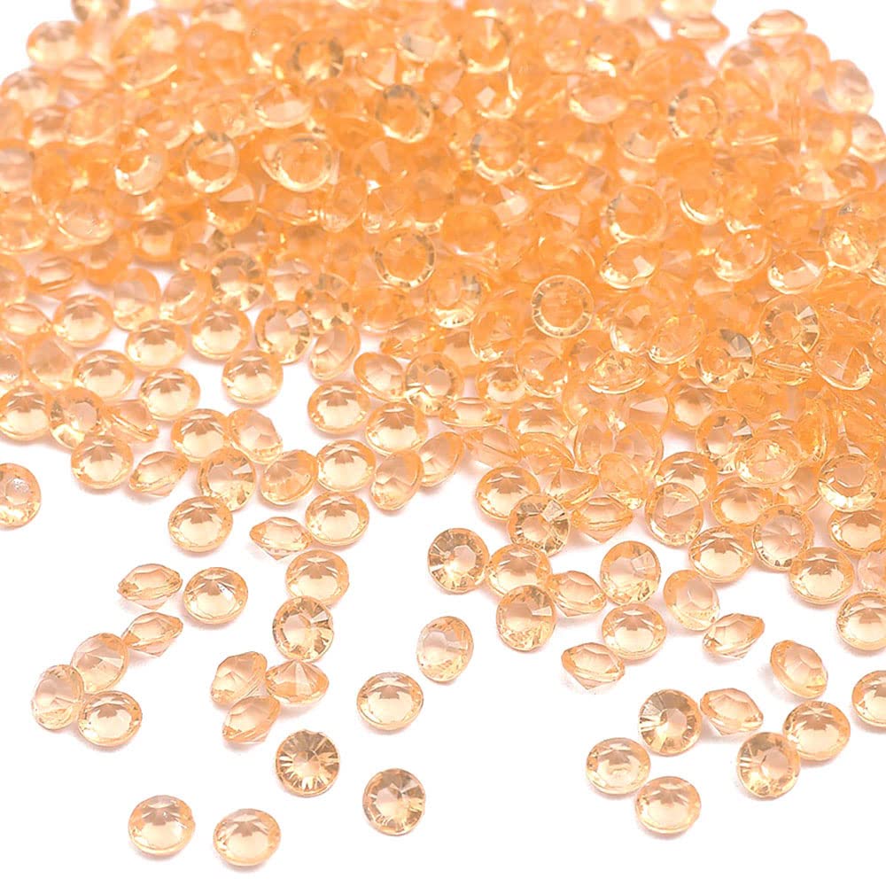 2000pcs 4mm Acrylic Decorative Diamond Crystals Glitter Confetti Table Decoration Sparkling Crystals Confetti Diamonds for DIY Wedding Christening Engagement Valentine's Day Rose Gold