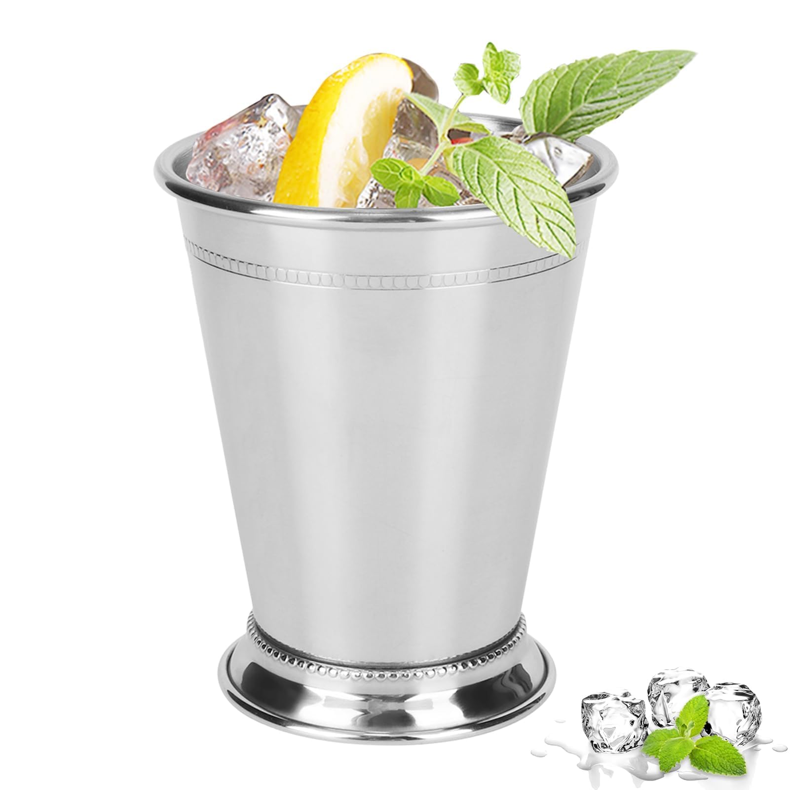 Mint Julep Cups, 400ml/14oz Stainless Steel Vintage Mint Julep Cocktail Cup Cocktail Mug Metal Cup for Party Bar Home Restaurant Beer Juice Beverage
