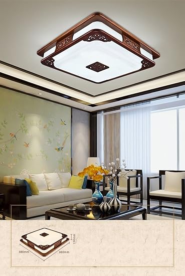 Dengju Led Moderne Chinesische Acryl Quadratische Decken Decke Wohnzimmer Raum Beleuchtung Antike Chinesische Beleuchtung Tragen Sie Die Helle Quelle Grosse 88 88 Amazon De Kuche Haushalt