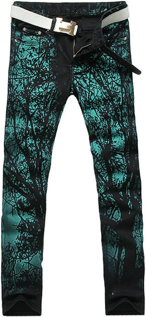 BiePa Fashion Men's Jeans Casual Slim Straight Jeans Denim Pants Trousers