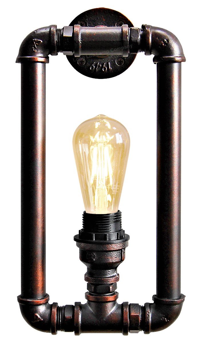 Vintage Industrial Water Pipe Wall Light Rustic 1 Lamp Metal Steampunk M0068