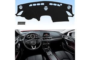 AUQDD Dashboard Cover Mat Fit for 2014 2015 2016 2017 2018 Ma-zda 3, Black Flannel Dash Mat, Anti-Glare, Anti-Reflection, No Peculiar Smell - Fits Vehicle Without HUD Models