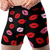 Mens Lipstick Kisses All Over Boxer Briefs Valentines Day Underwear