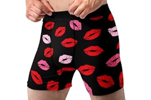 Mens Lipstick Kisses All Over Boxer Briefs Valentines Day Underwear