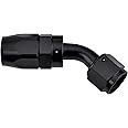 EVIL ENERGY 8AN 45 Degree Swivel Hose End Fitting for Braided Fuel Line Aluminum Black