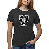 Team Fan Apparel Women's NFL Ultimate Fan Logo Short Sleeve T-Shirt - 100% Cotton - Officially Licensed - Tagless Tee (Las Vegas Raiders - Black, X-Large)