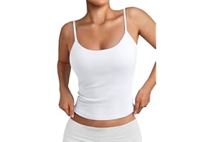 Trendy Queen Womens Spaghetti Strap Tank Tops Summer Double Lined Adjustable Camisole Going Out Y2k Teen Girl Basic Cute Top