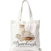 YRDBGHZDF Sourdough Baking Tote Bag, Funny Bread Baker Gifts Canvas Tote Bags, Reusable Grocery Shopping Bag