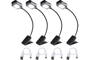 KunHe Rechargeable Book Lights for Reading at Night Small Book Light Bulk Clip on Reading Lights Lightweight Booklight as Christmas Stocking Stuffers for Kids Book Lovers 4 Pack
