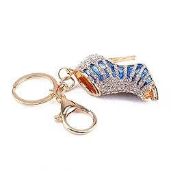 Yosoo Rhinestone High Heel Shoe Decoration Keychain