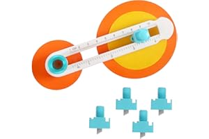 LxcshLjx Circle Cutter Tool with 4 Blades, Multi-Purpose DIY Circular Paper Cutter, Adjustable Size 2-20CM, Blade Guard, Rota