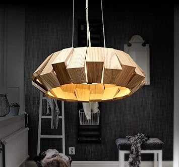 Pendant Light Solid Wood Color Solid Wood Ash Frosted Glass Soft